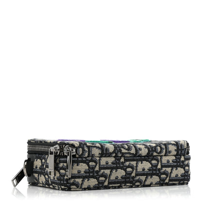 Christian Dior X KENNY SCHARF Oblique Canvas Embroidered Patches Crossbody Charcoal 4 of 10