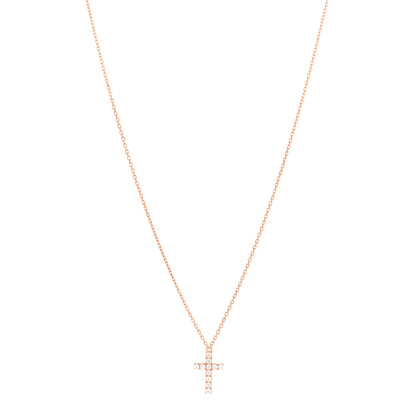 Cartier 18K Pink Gold Diamond Symbols Cross Pendant Necklace 1 of 6