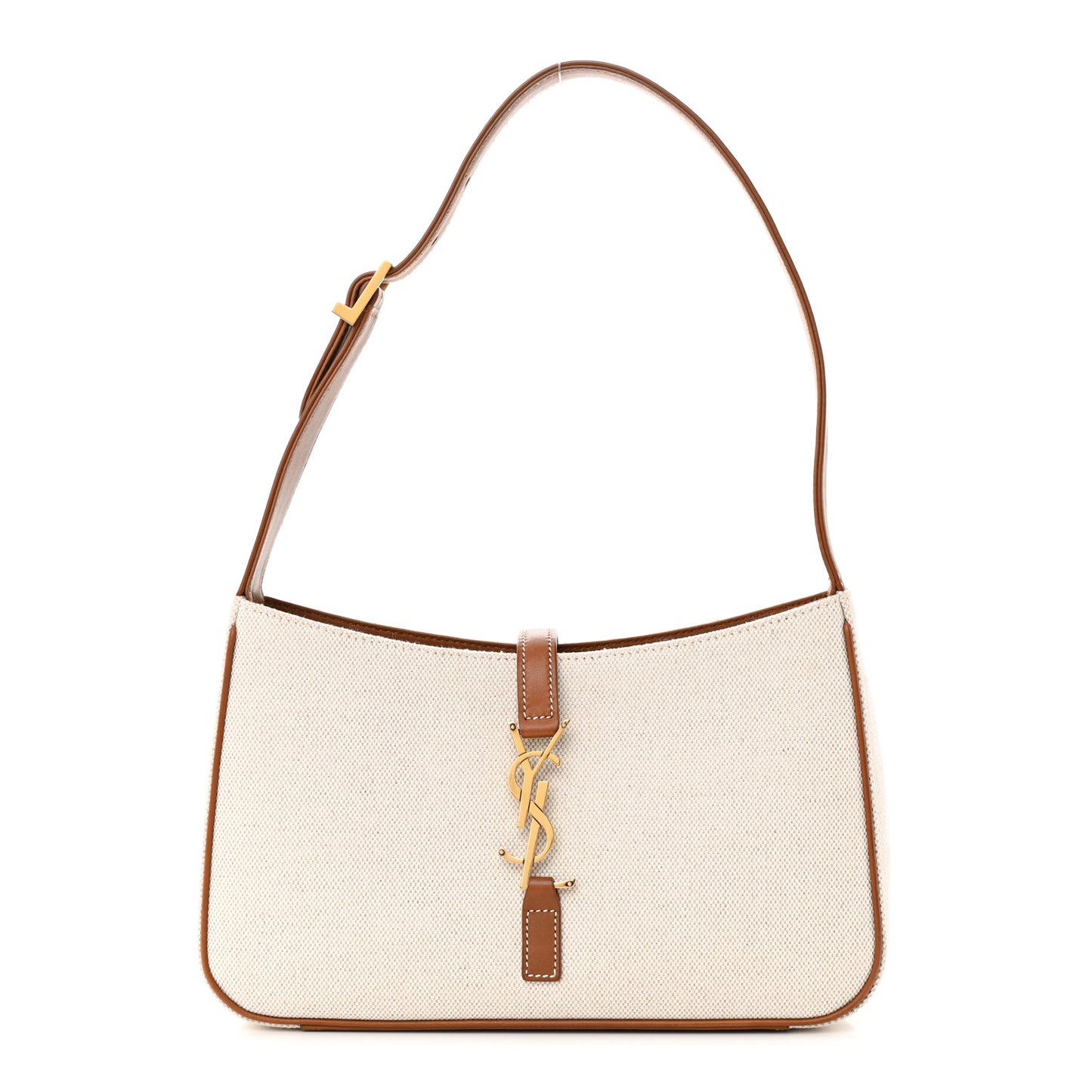 Smooth Calfskin Canvas Le 5 A 7 Hobo Natural Beige Brick