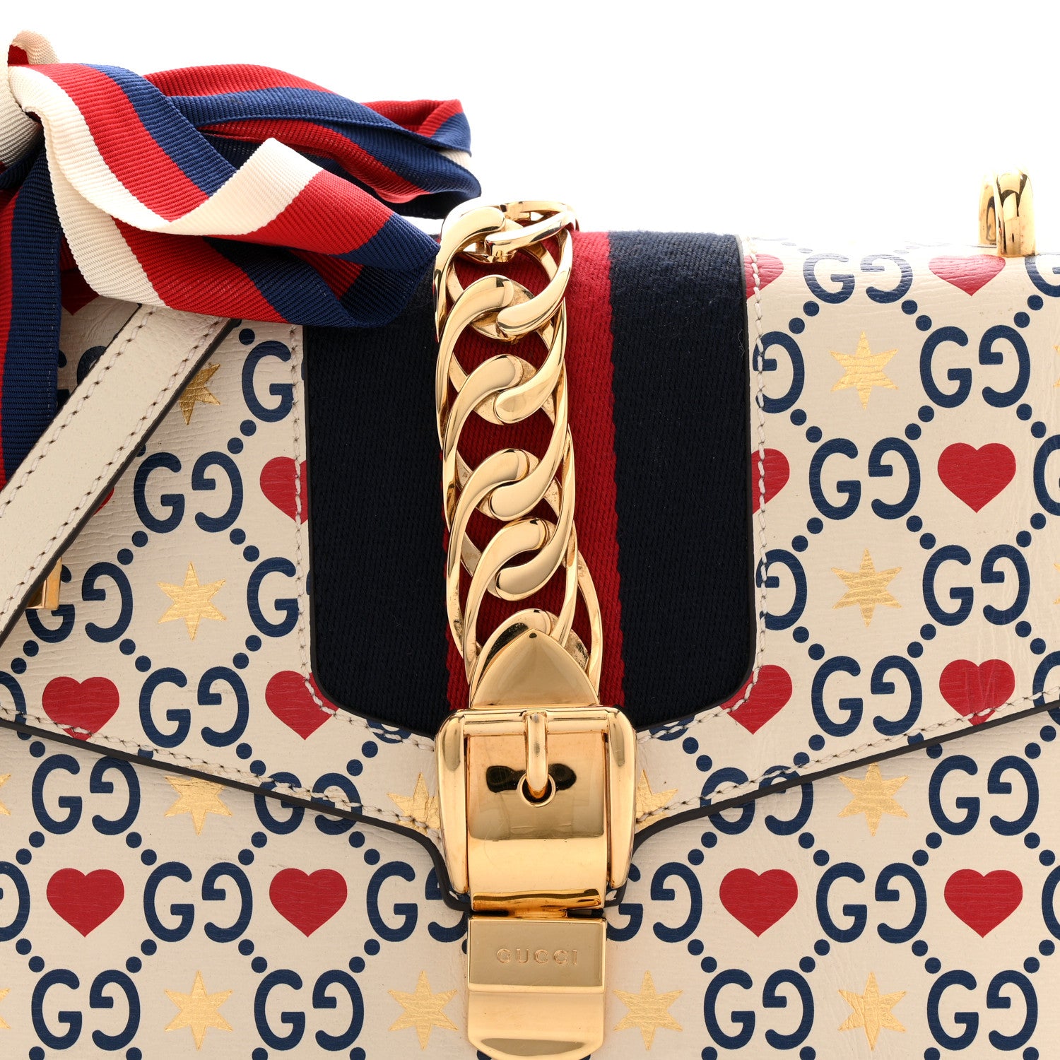 Gucci Calfskin Valentine's Day Exclusive Small Sylvie Top Handle Bag Ivory 8 of 15
