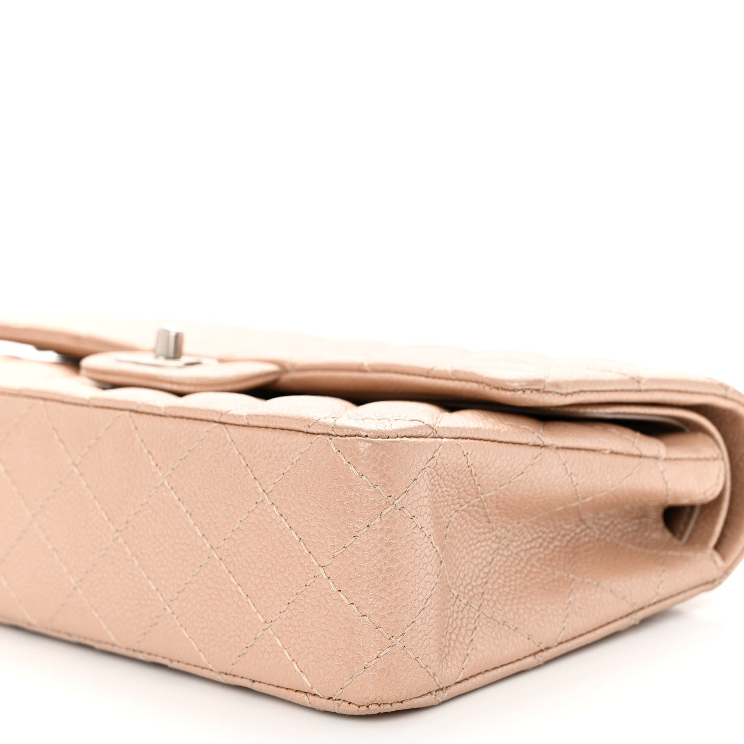 Chanel Iridescent Caviar Quilted Medium Double Flap Beige 10 of 10