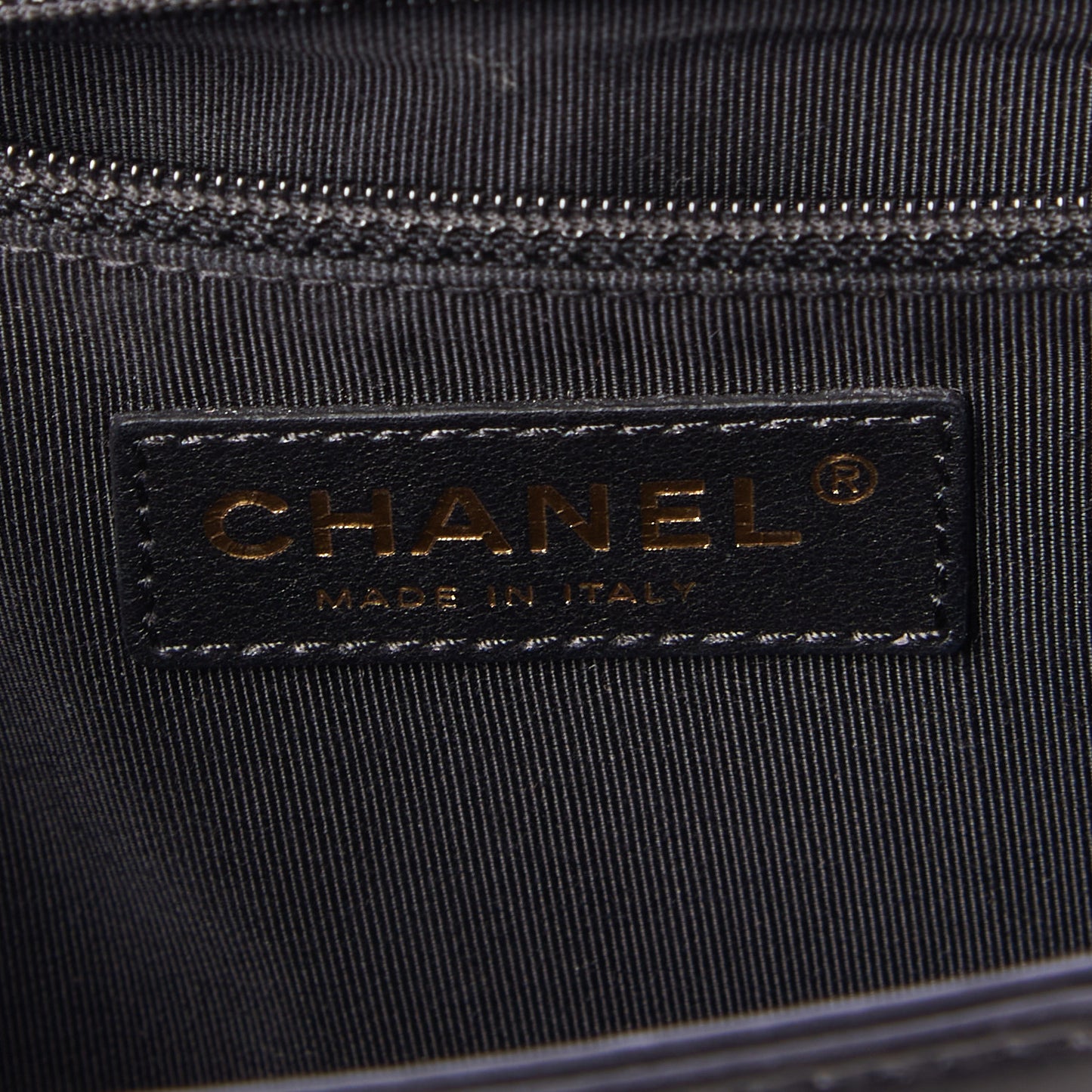 Glazed Calfskin Large Boy Flap Black