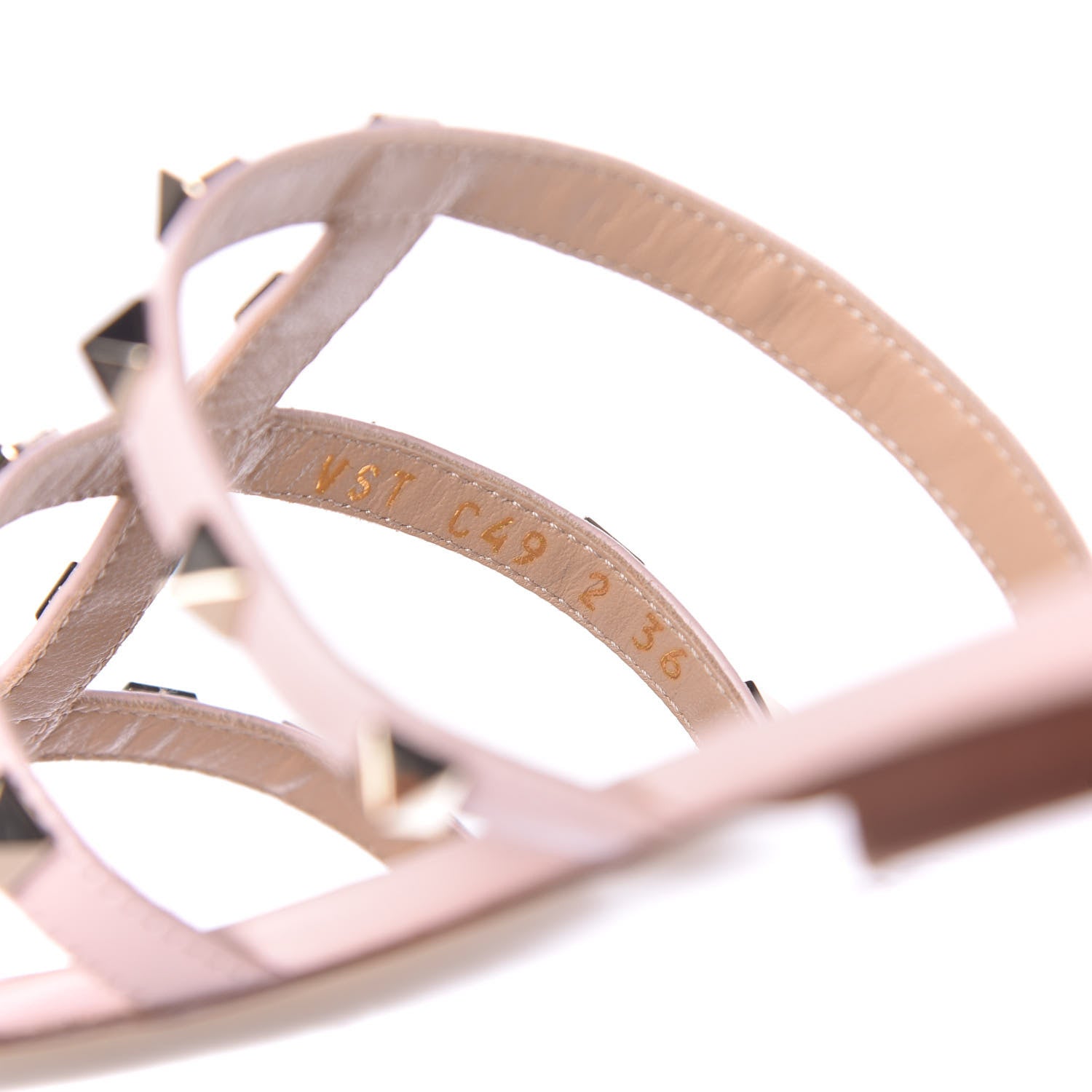 Valentino Garavani Nappa Rockstud Caged Flat Slide Sandals 36 Rose Quartz 7 of 8