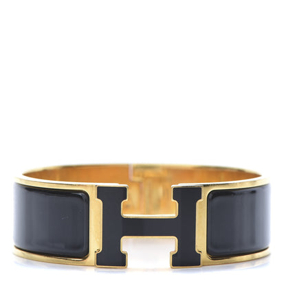 Hermes Enamel Wide Clic Clac H Bracelet PM Black 1 of 6