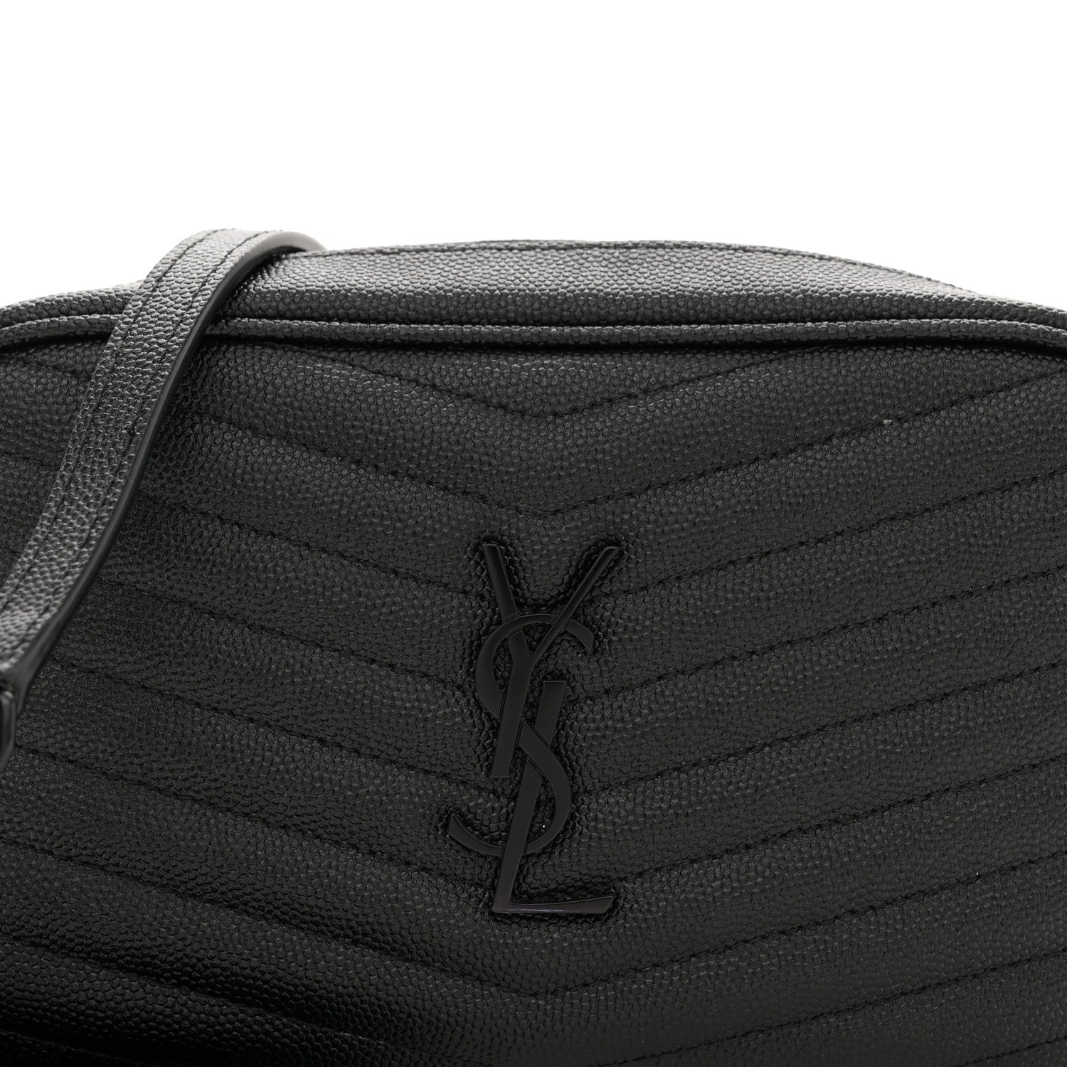 Saint Laurent Grain De Poudre Matelasse Monochrome Monogram Mini Lou Camera Bag Black 8 of 13