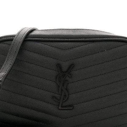 Saint Laurent Grain De Poudre Matelasse Monochrome Monogram Mini Lou Camera Bag Black 8 of 13
