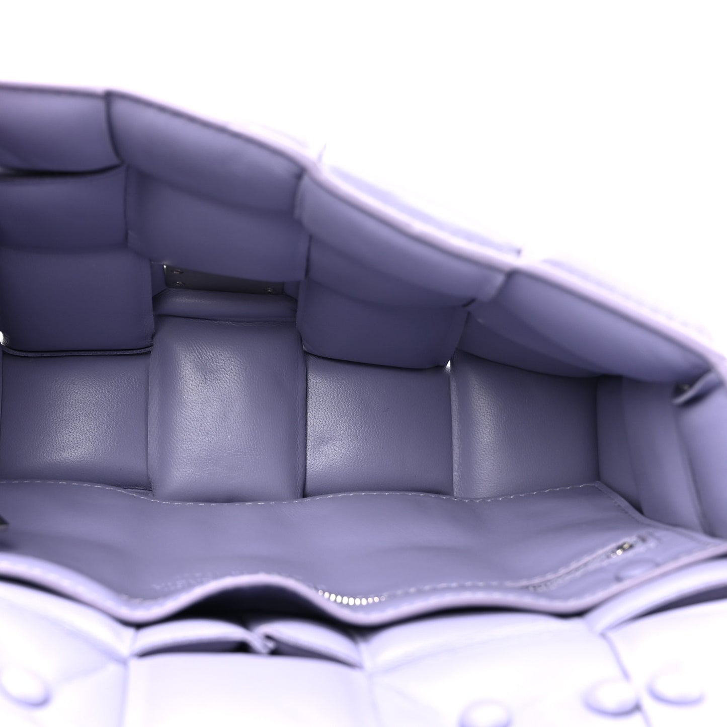 Lambskin Maxi Intreccio Padded Chain Cassette Crossbody Bag Lavender