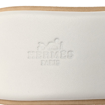 Hermes Calfskin Cork Eze 30 Sandals 39 White 7 of 11