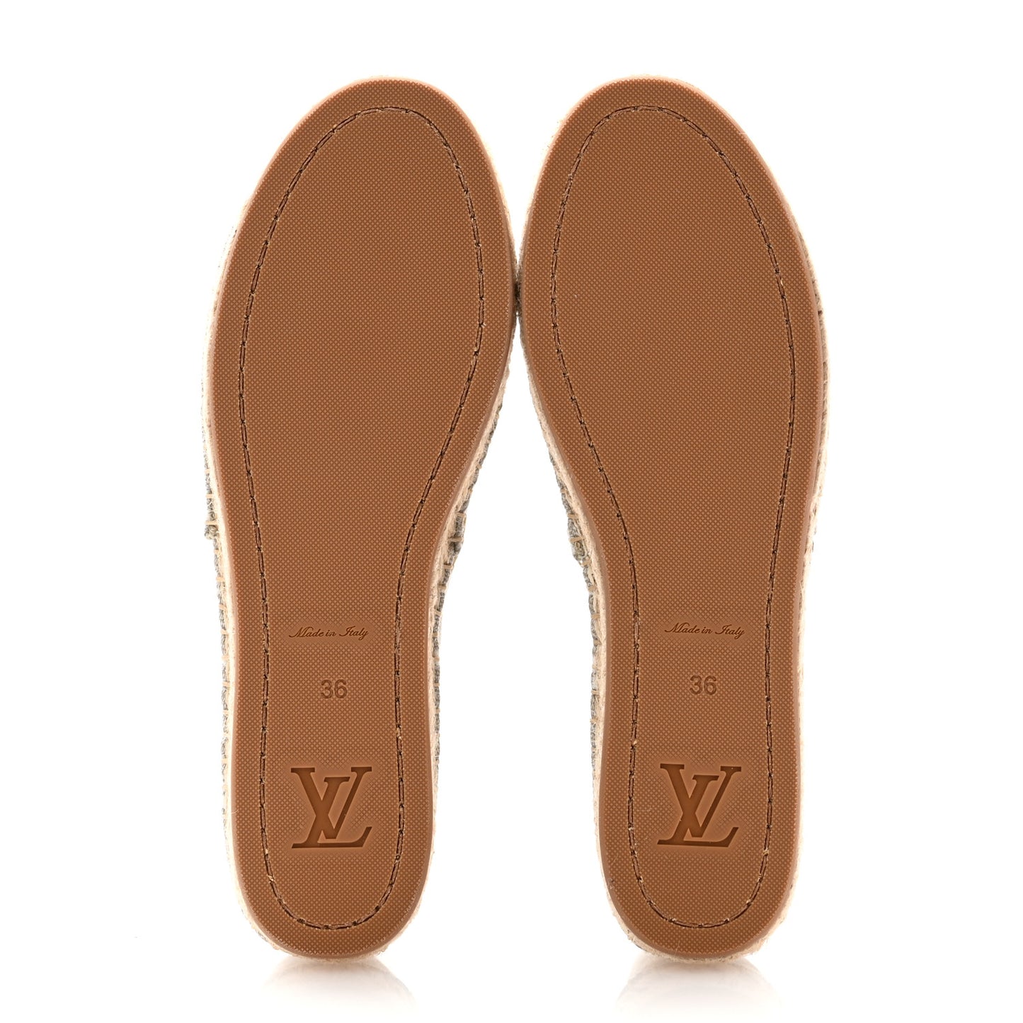 Monogram Denim Starboard Espadrille Flats 36 Grey