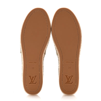Louis Vuitton Monogram Denim Starboard Espadrille Flats 36 Grey 5 of 9
