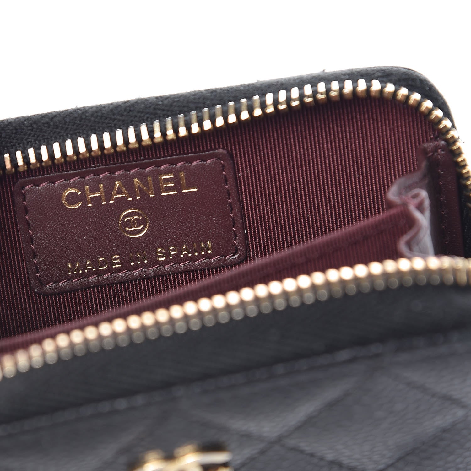 Chanel Caviar Quilted Zip Coin Purse Black 6 of 8