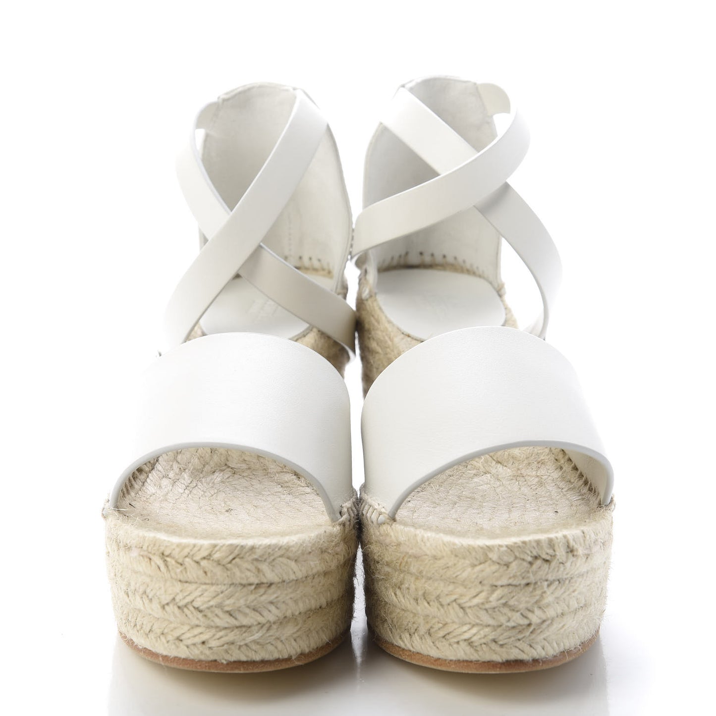 Calfskin Tivoli Espadrille Wedge Sandals 36 White