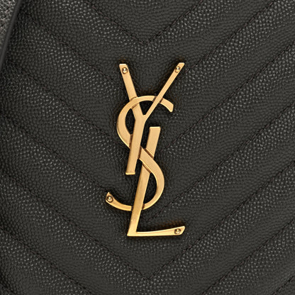 Saint Laurent Grain De Poudre Matelasse Chevron Quilted Round Vinyle Camera Bag Pebble 7 of 9