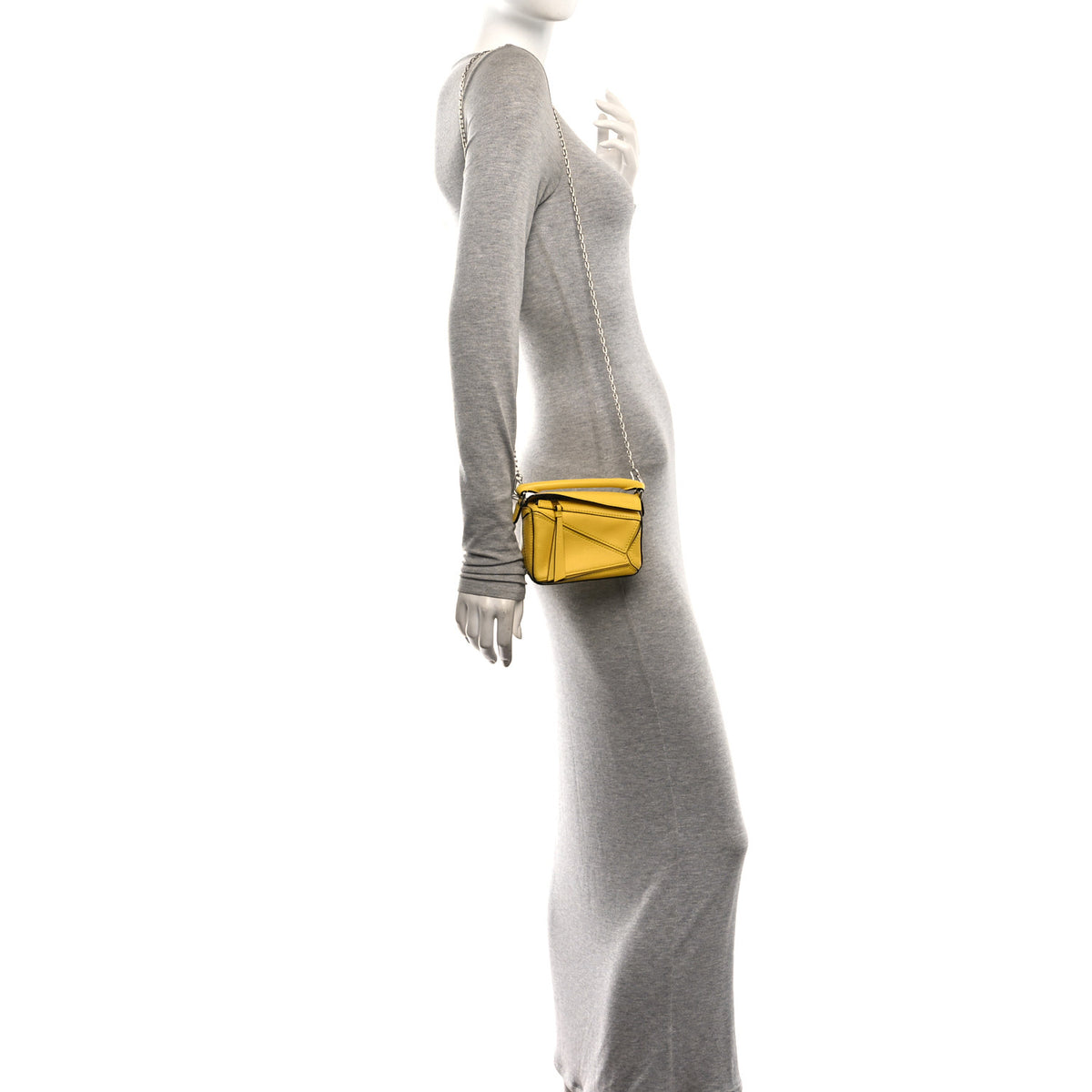Loewe Calfskin Nano Puzzle Bag Yellow 3 of 9
