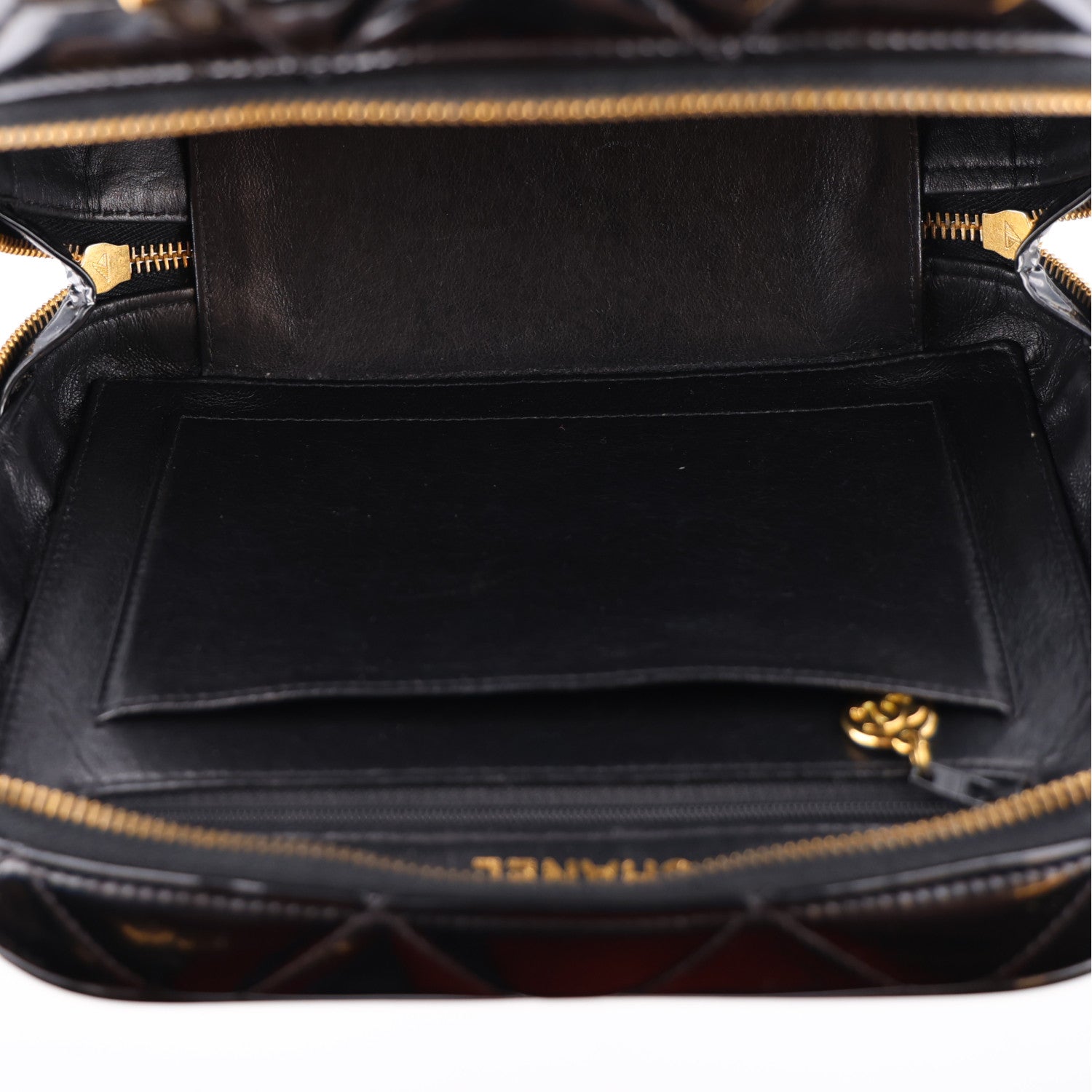 Chanel Patent Quilted Top Handle Vanity Case Black 5 of 11