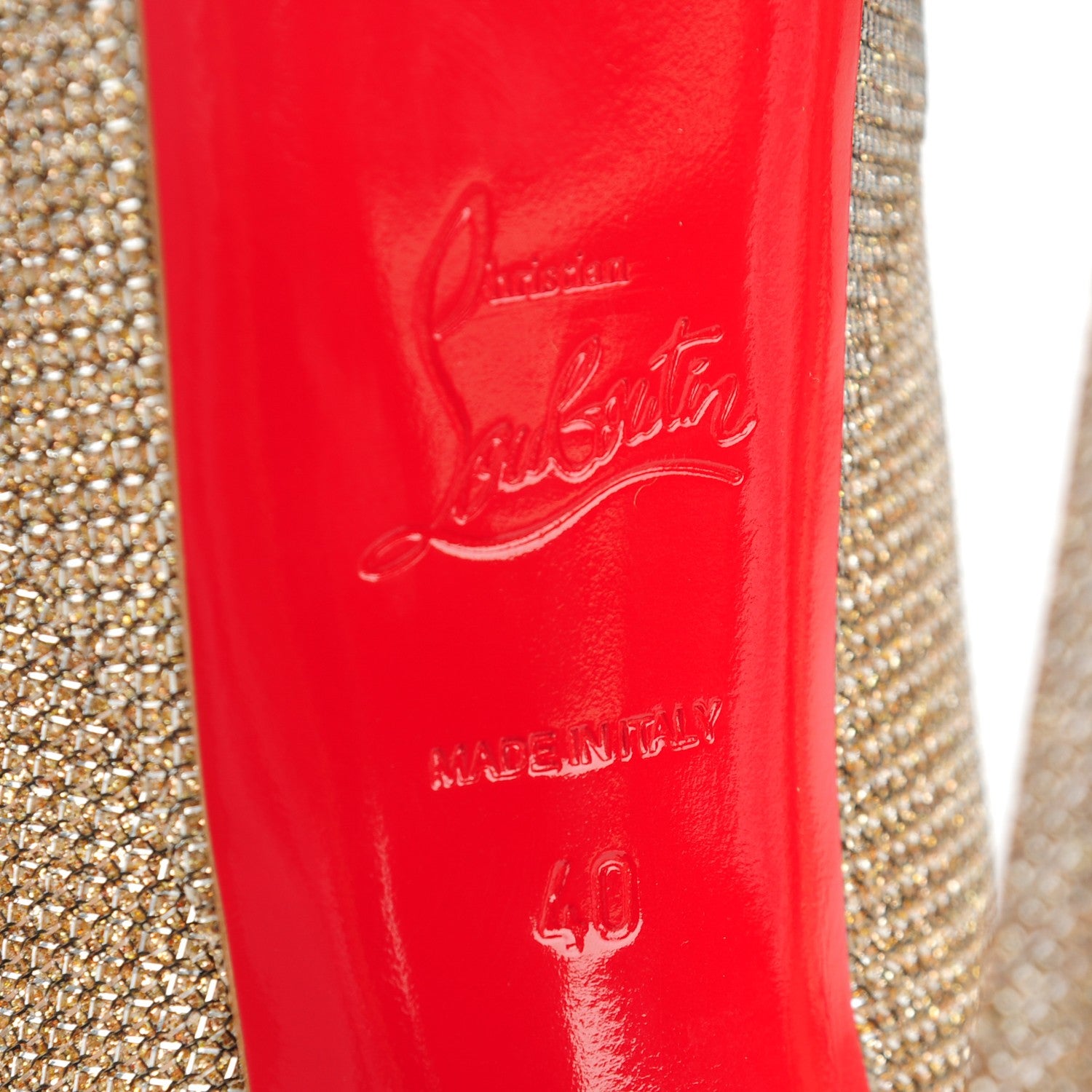 Christian Louboutin Glitter Fabric Altareva 160 Pumps 40 Gold 7 of 7