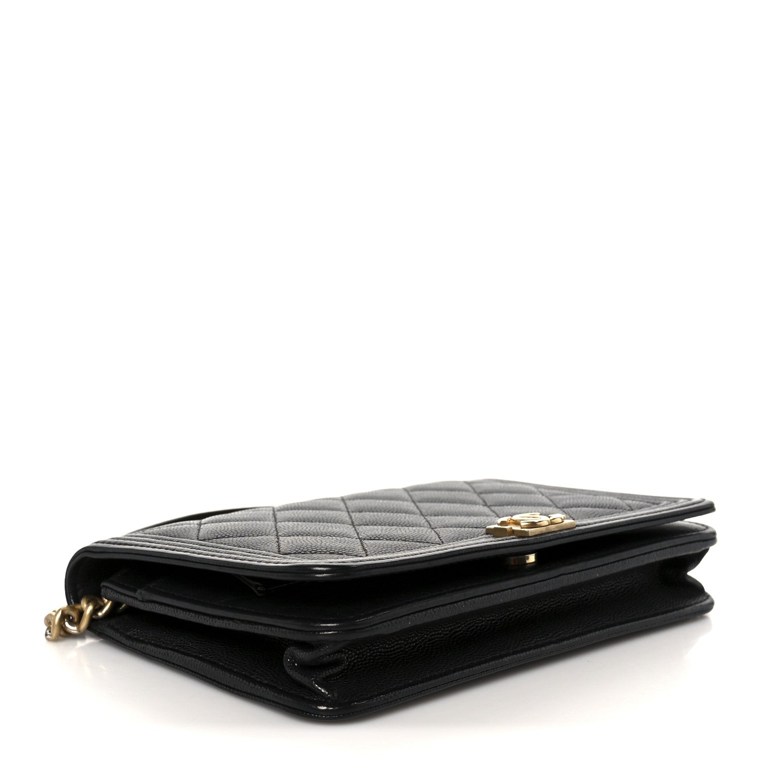 Chanel Caviar Quilted Boy Wallet On Chain WOC Black 4 of 13