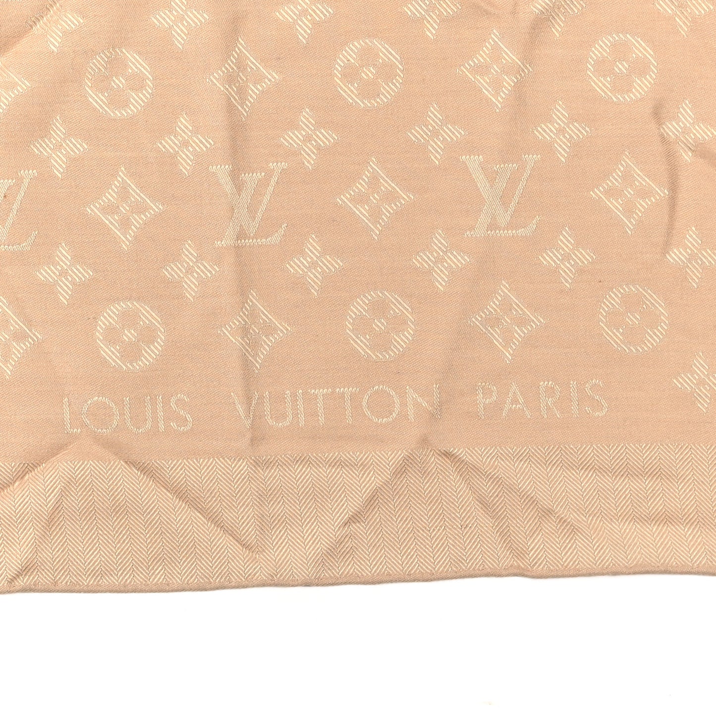 Silk Cashmere Monogram My Everything Shawl XS Beige
