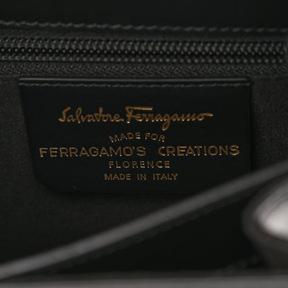 Salvatore Ferragamo Brushed Off Calfskin Iconic Top Handle Bag Black 6 of 11