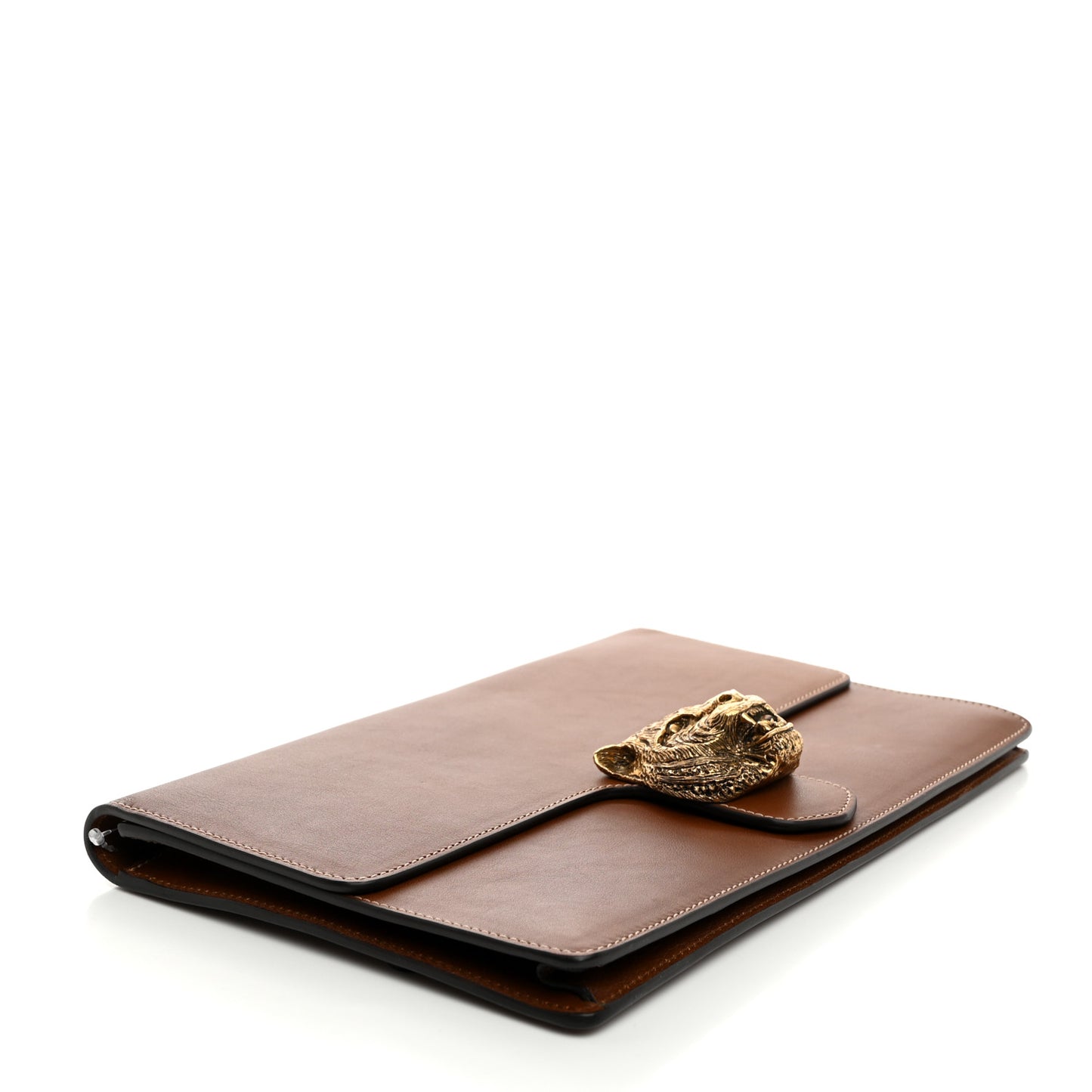 Calfskin Animalier Clutch Brown
