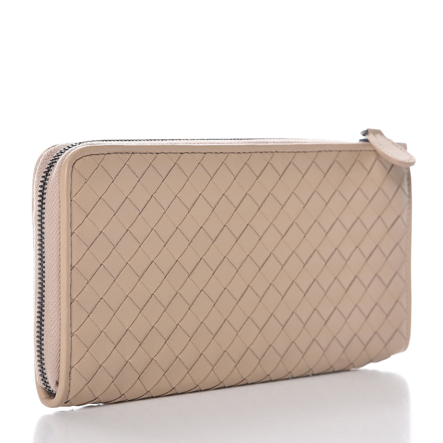 Bottega Veneta Nappa Intrecciato Zip Around Wallet Beige 3 of 8