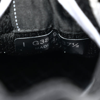 Chanel Mesh Suede Calfskin Grained Calfskin Womens CC Sneakers 37.5 White Black 8 of 10