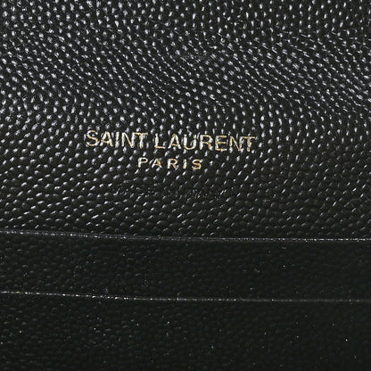 Saint Laurent Grain De Poudre Textured Mixed Matelasse Triquilt Small Monogram Envelope Wallet Black 6 of 7