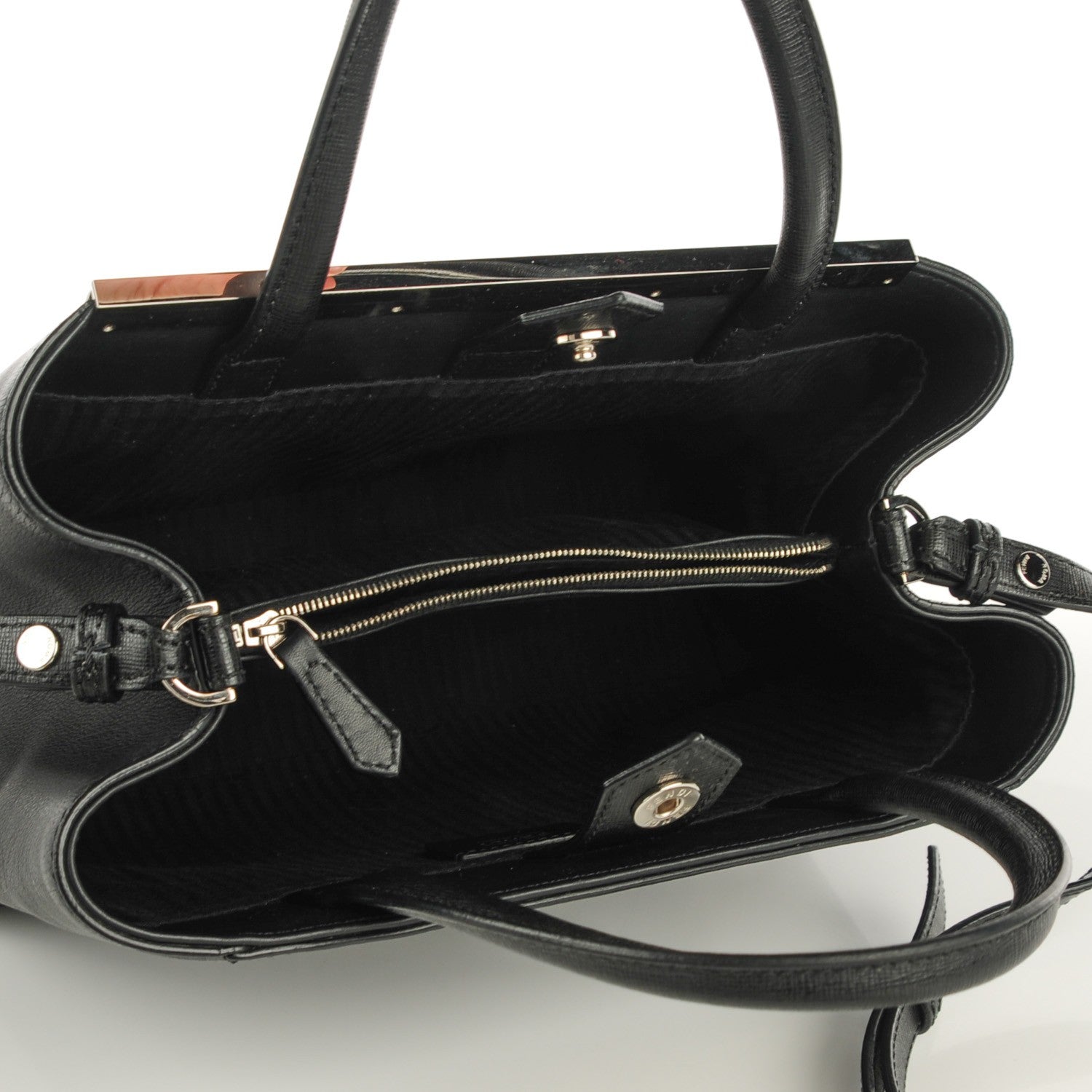 Fendi Saffiano Monster Colorblock Petite 2Jours Tote Black 7 of 11