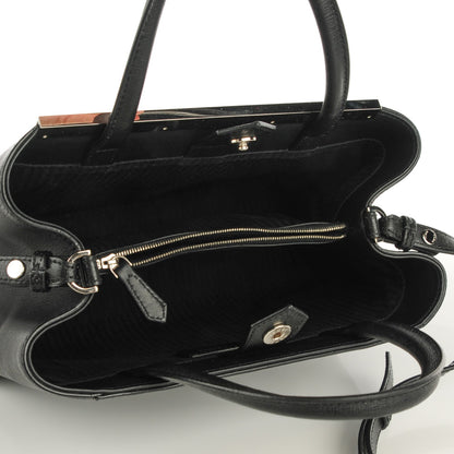 Fendi Saffiano Monster Colorblock Petite 2Jours Tote Black 7 of 11
