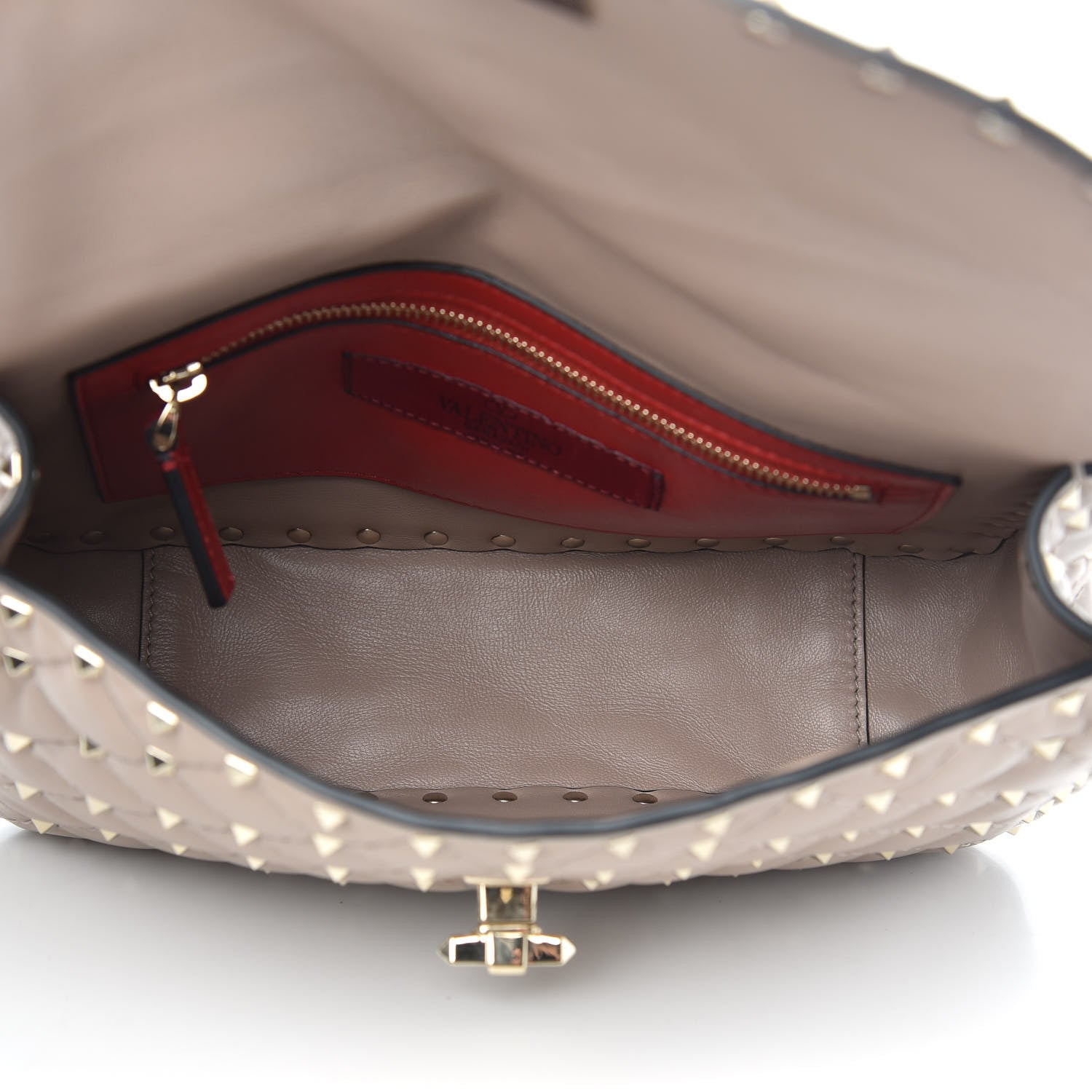 Valentino Garavani Lambskin Medium Rockstud Spike Shoulder Bag Poudre 5 of 8