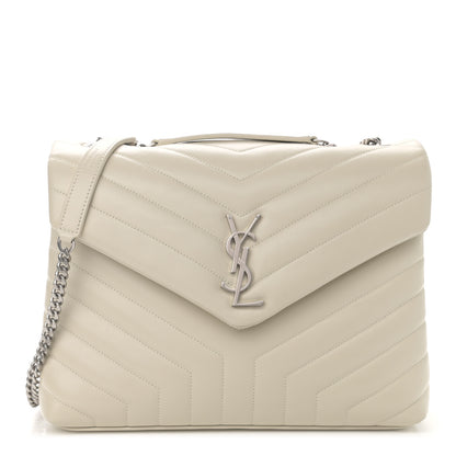 Saint Laurent Calfskin Y Quilted Monogram Medium Loulou Chain Satchel Crema Soft 1 of 11