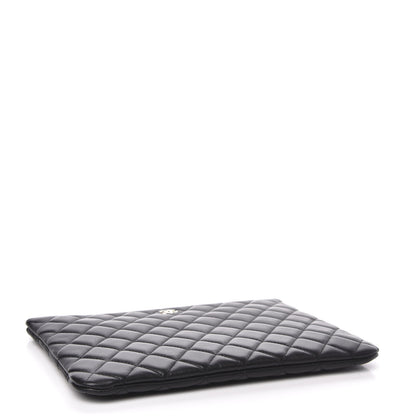 Chanel Lambskin Quilted Medium Cosmetic Case Black 4 of 8