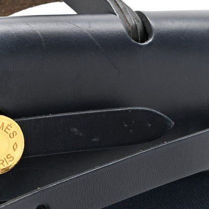 Hermes Military Toile Vache Hunter Herbag Zip Retourne 31 PM Bleu Marine Black 13 of 15