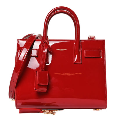 Saint Laurent Patent Nano Sac de Jour Red 1 of 12