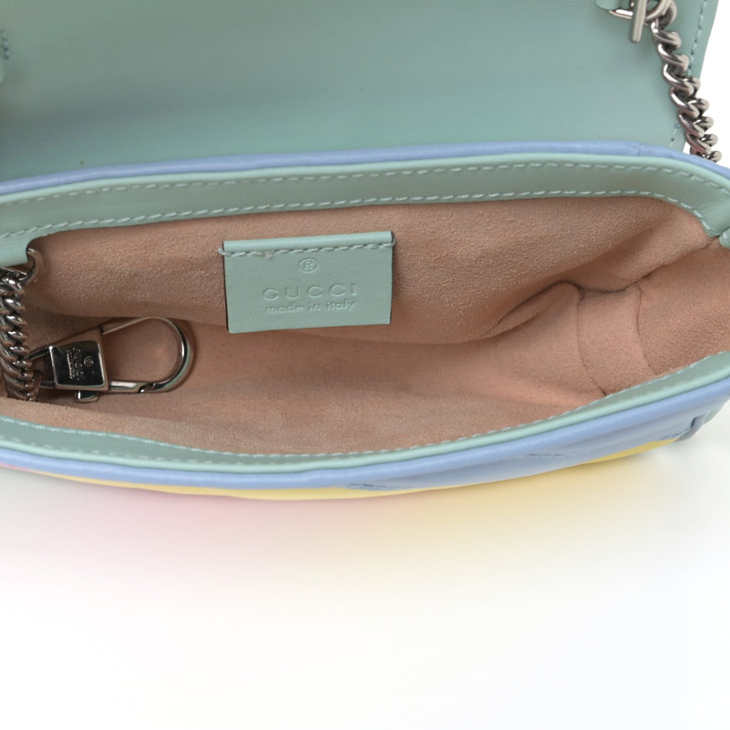 Calfskin Matelasse Diagonal Super Mini GG Marmont Shoulder Bag Multicolor Pastel
