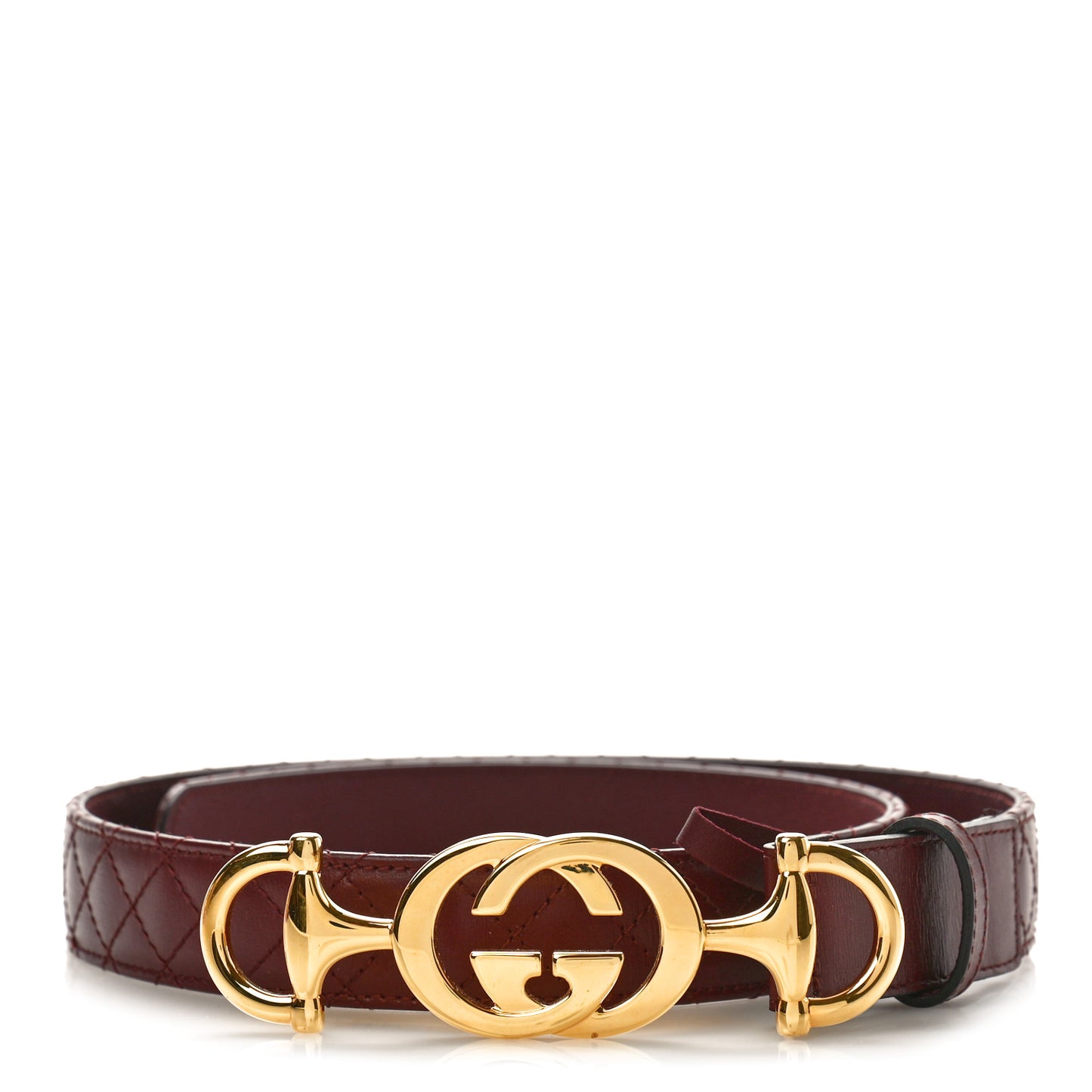 Calfskin Trapuntata Zumi 30mm Belt 80 32 Vintage Bordeaux