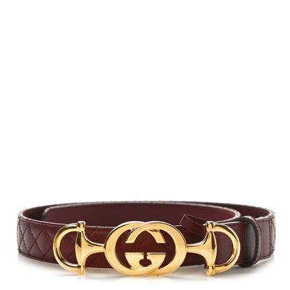 Gucci Calfskin Trapuntata Zumi 30mm Belt 80 32 Vintage Bordeaux 1 of 3