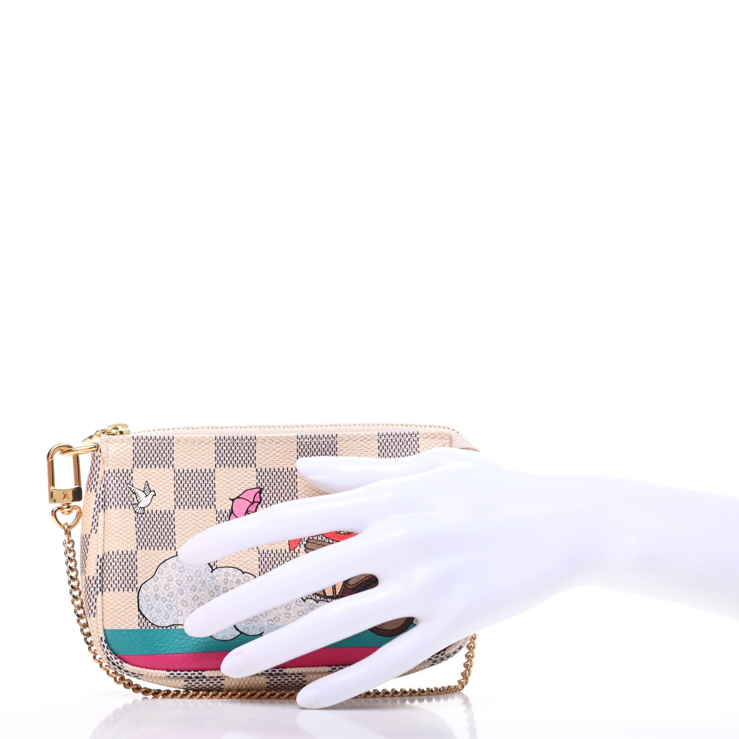 Louis Vuitton Damier Azur 2015 Christmas Animation Mini Pochette Accessories 2 of 10