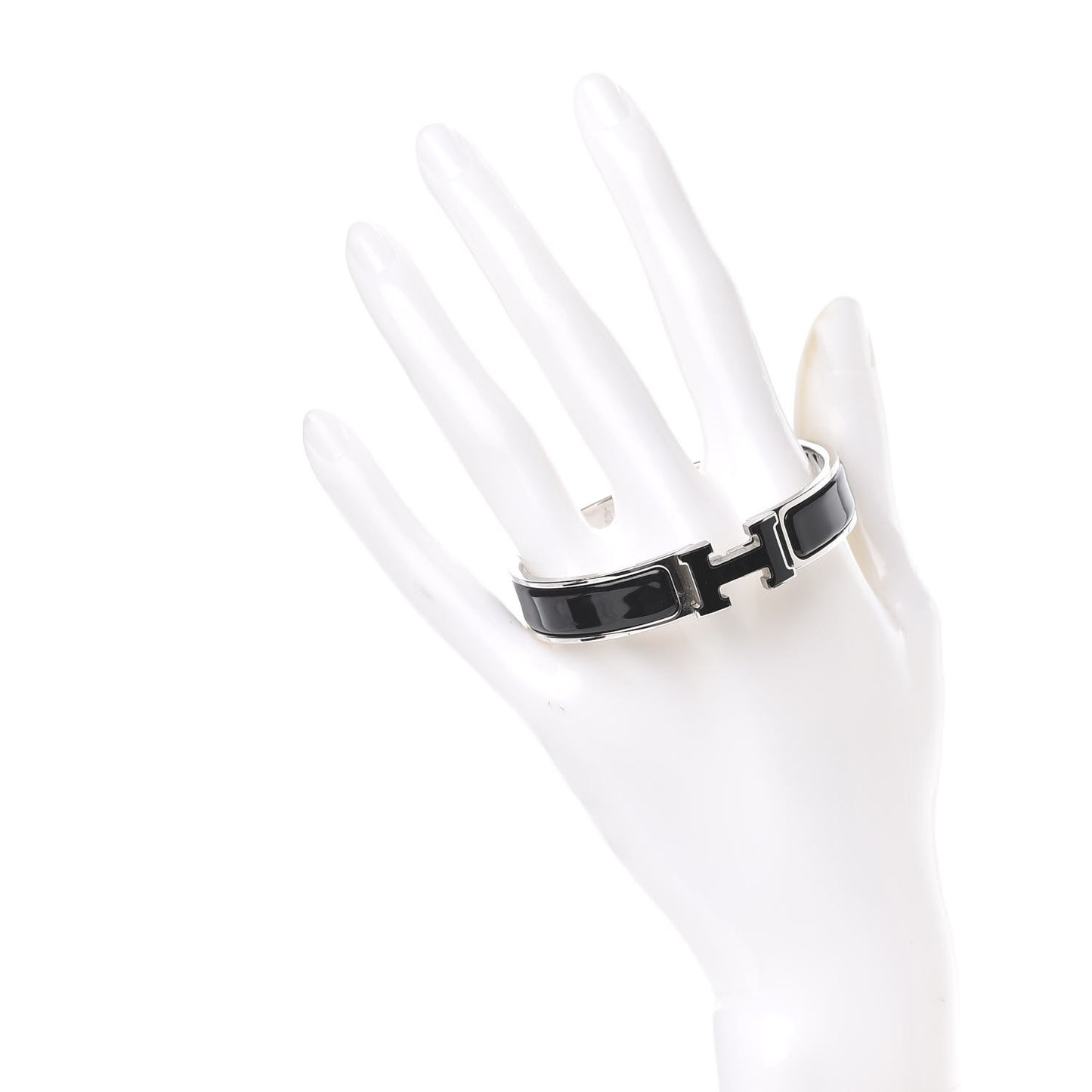 Enamel Narrow Clic Clac H Bracelet PM Black