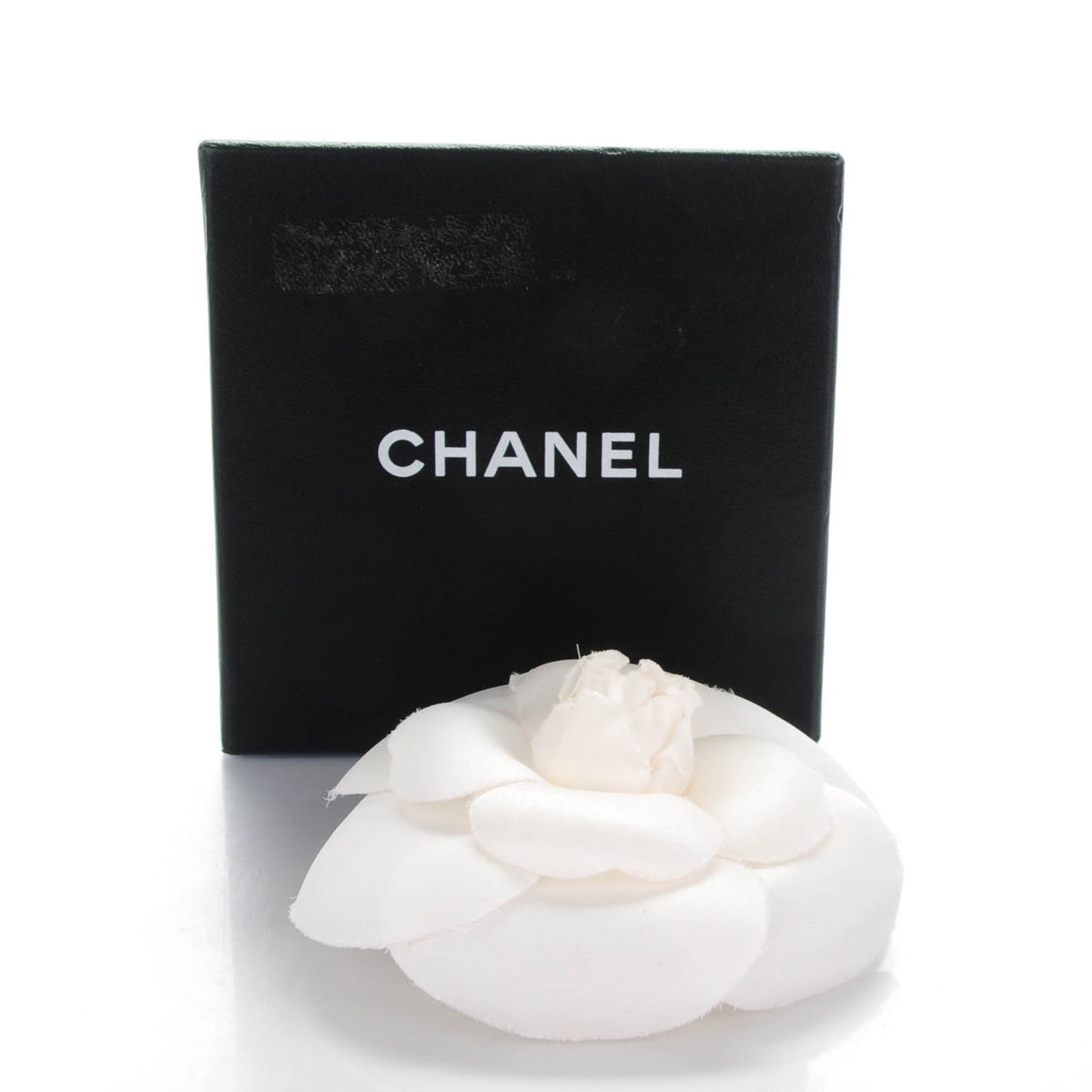 Silk Taffeta Camellia Brooch Pin White