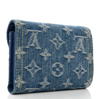 Louis Vuitton Denim Amelia Compact Wallet Blue 3 of 7