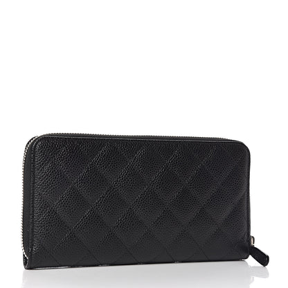 Chanel Caviar Quilted Large Gusset Zip Around Wallet Black 3 of 10
