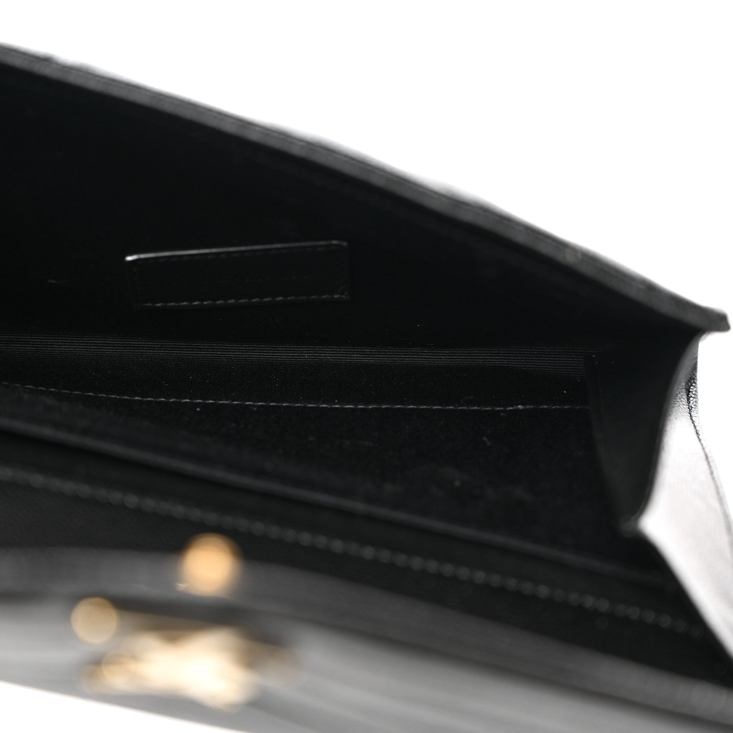 Saint Laurent Grain De Poudre Matelasse Chevron Monogram Envelope Clutch Black 5 of 8