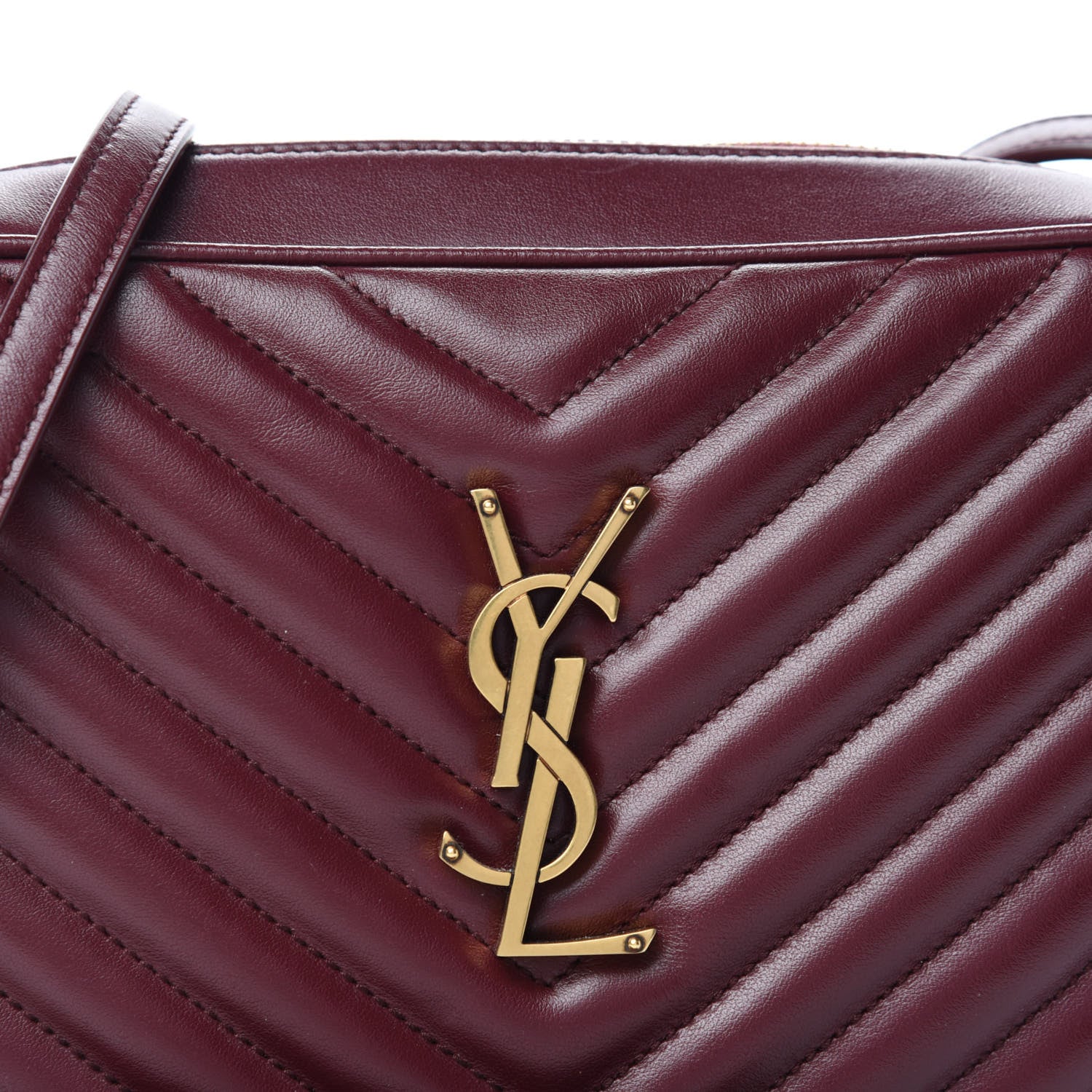 Saint Laurent Calfskin Matelasse Monogram Lou Camera Bag Dark Legion Red 10 of 10
