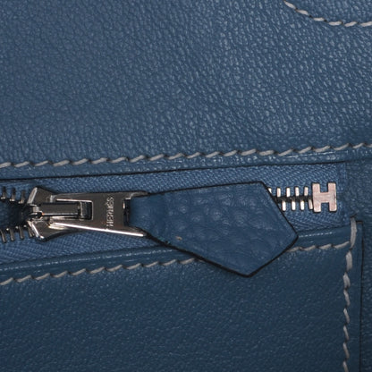 Hermes Taurillon Clemence Birkin 35 Blue Jean 12 of 12