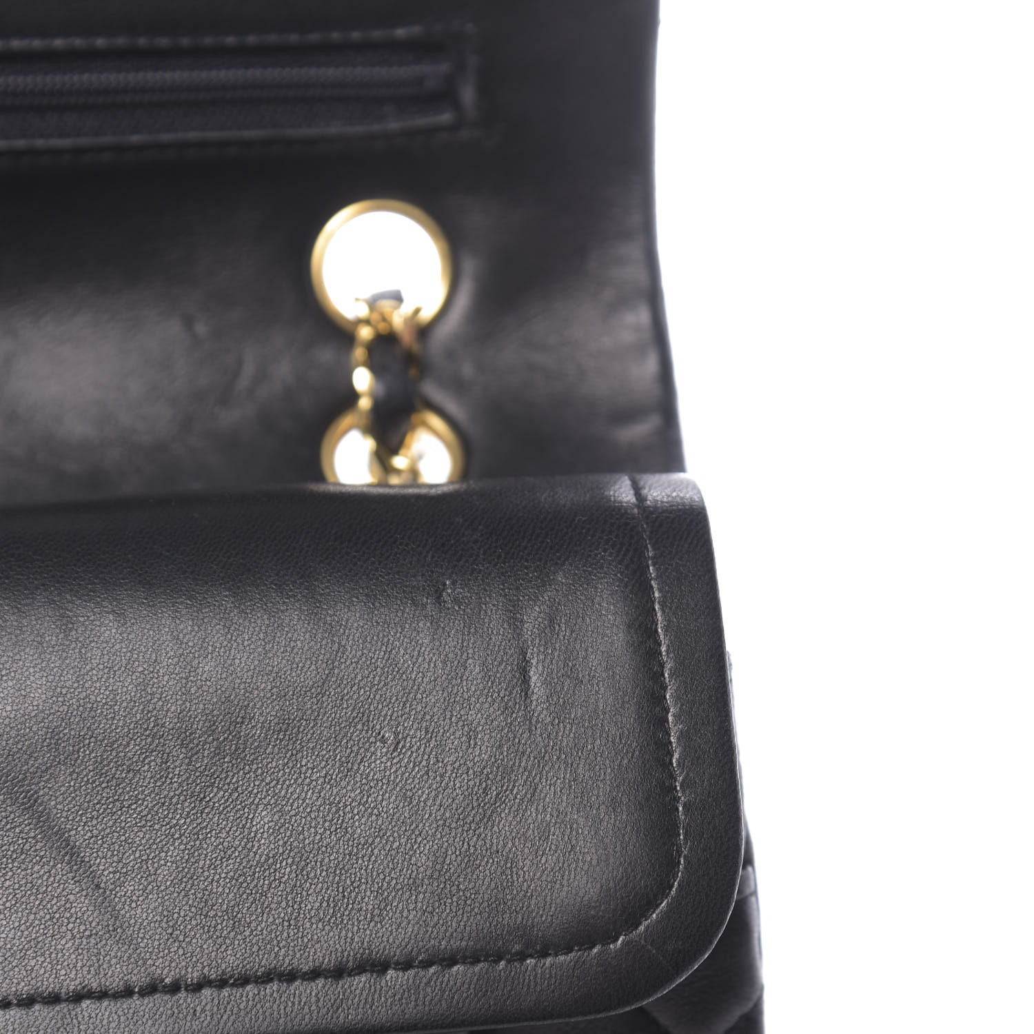 Chanel Lambskin Quilted Medium Double Flap Black 13 of 15