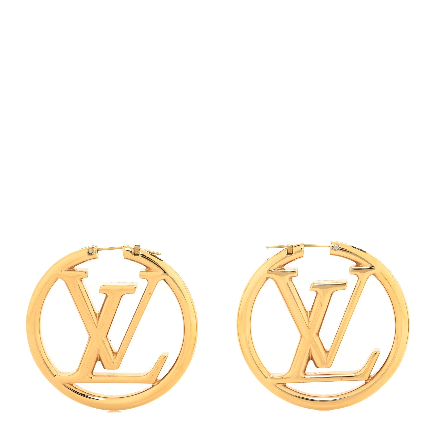Louis Vuitton Metal Louise Hoop Earrings Gold 1 of 4