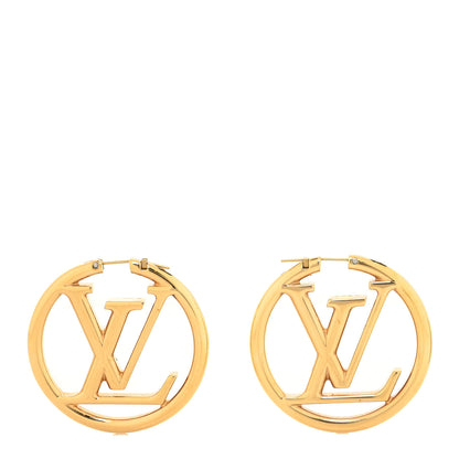 Louis Vuitton Metal Louise Hoop Earrings Gold 1 of 4