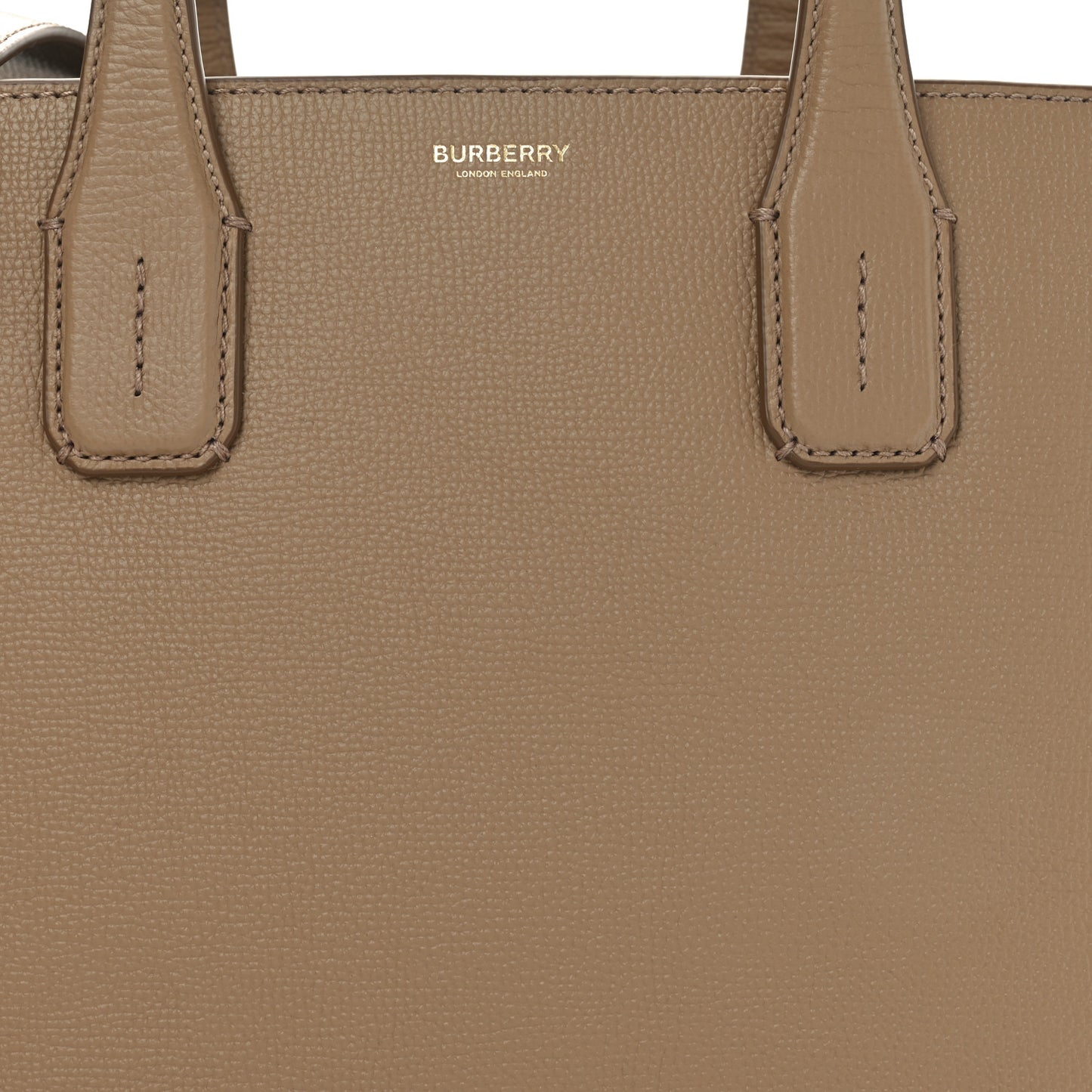 Derby Calfskin House Check Medium Banner Tote Camel