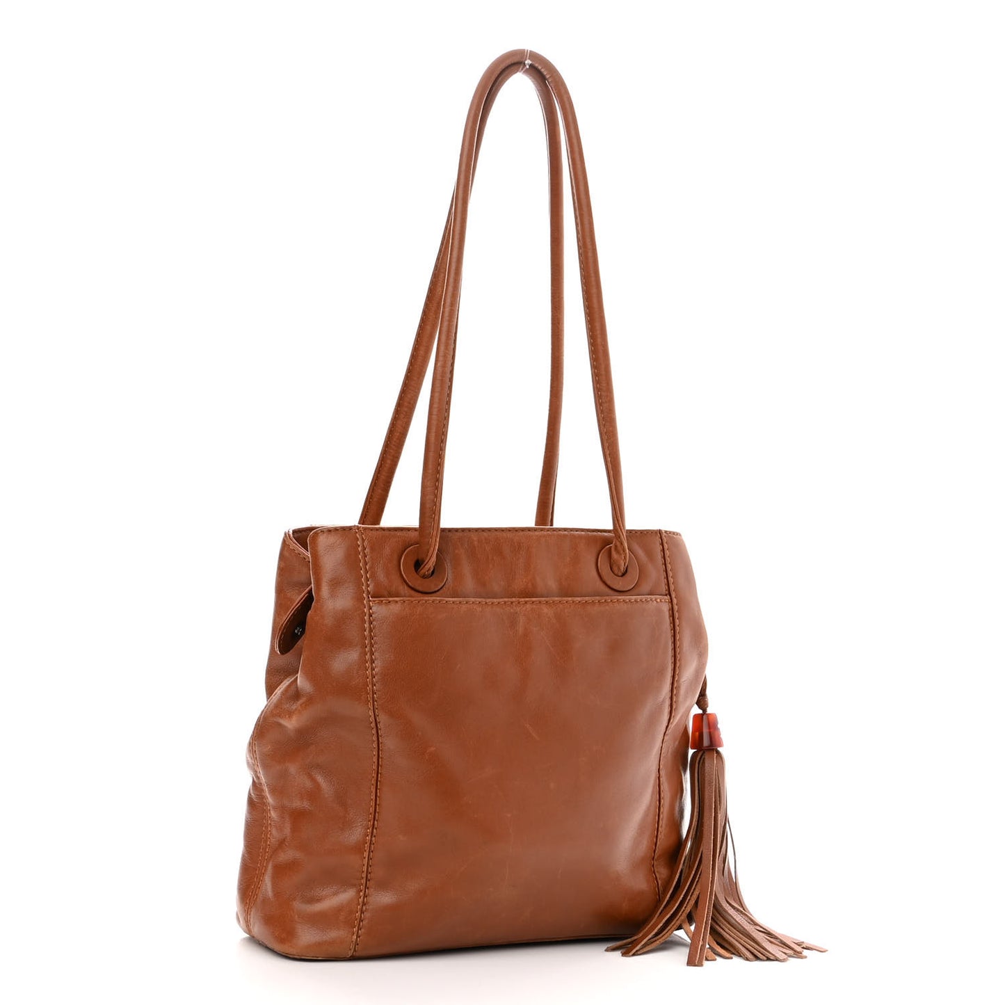Lambskin Tassel Shoulder Bag Brown